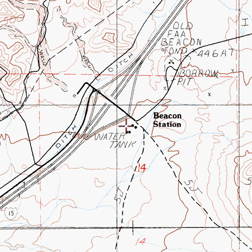Topographic Map of Beacon Station, CA