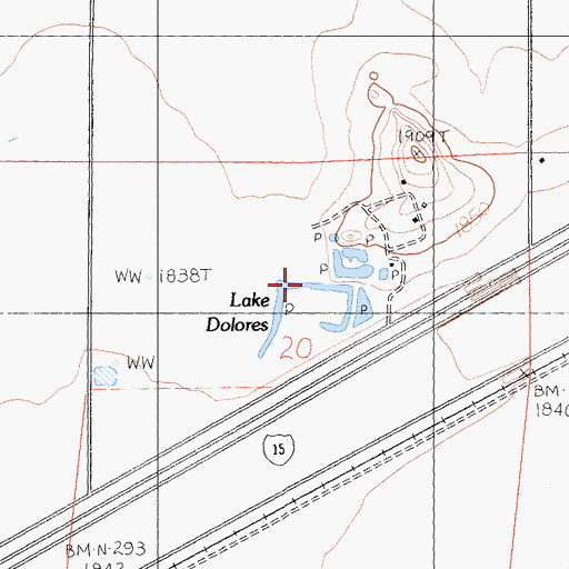 Topographic Map of Dolores Lake, CA