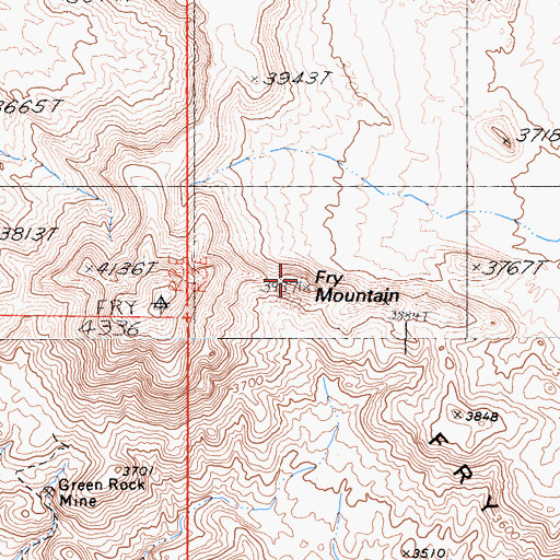 Topographic Map of Fry Mountain, CA