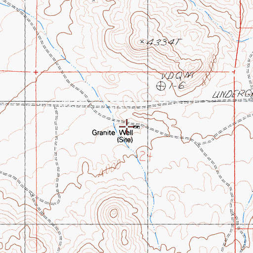 Topographic Map of Granite Well (historical), CA