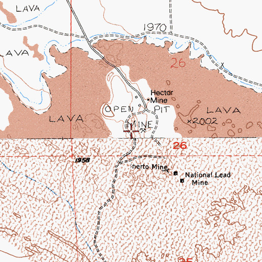 Topographic Map of Hector Mine, CA