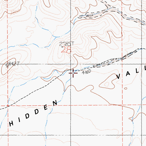 Topographic Map of Hidden Valley, CA