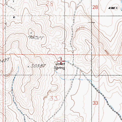 Topographic Map of Joker Spring, CA