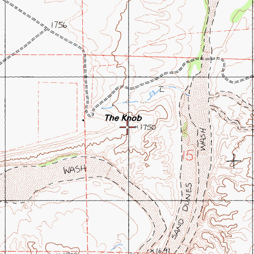 Topographic Map of The Knob, CA