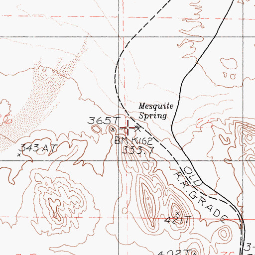 Topographic Map of Mesquite Spring, CA
