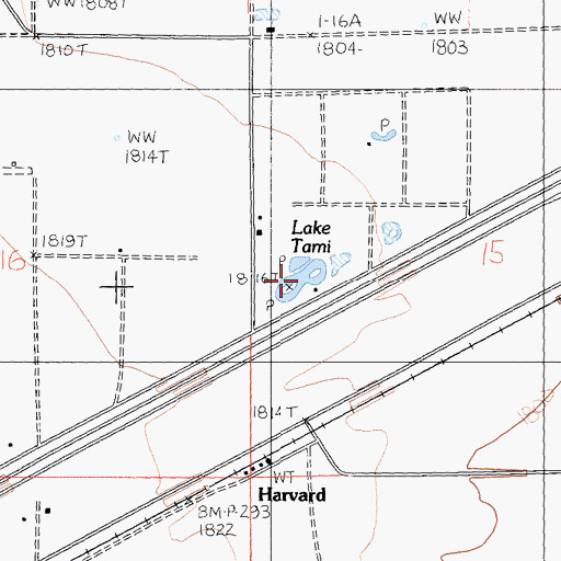 Topographic Map of Lake Tami, CA