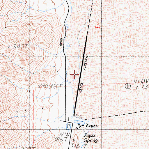 Topographic Map of Zzyzx Airstrip (historical), CA
