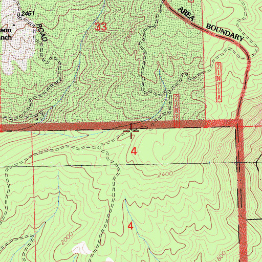 Topographic Map of Andy Smith Ranch (historical), CA