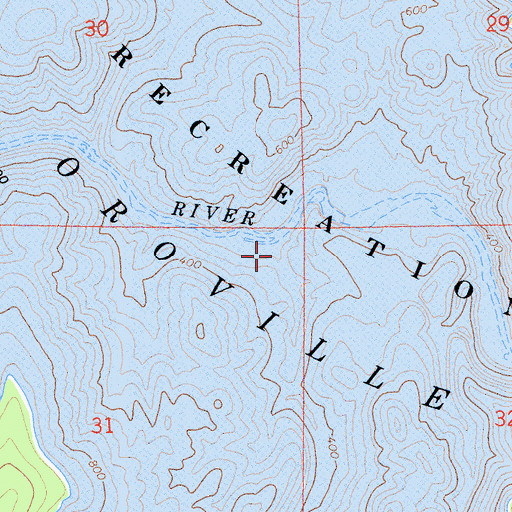 Topographic Map of Bidwell Bar Canyon, CA