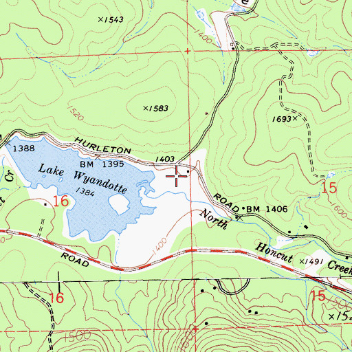 Topographic Map of Buffalo Ranch, CA