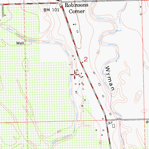 Topographic Map of Central House, CA