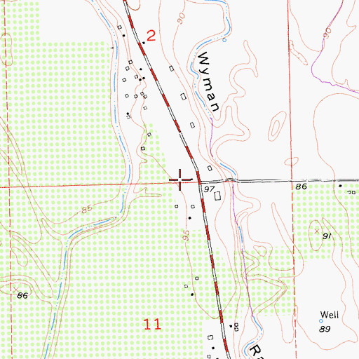 Topographic Map of Central School (historical), CA