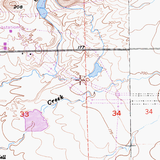 Topographic Map of Cottonwood School (historical), CA