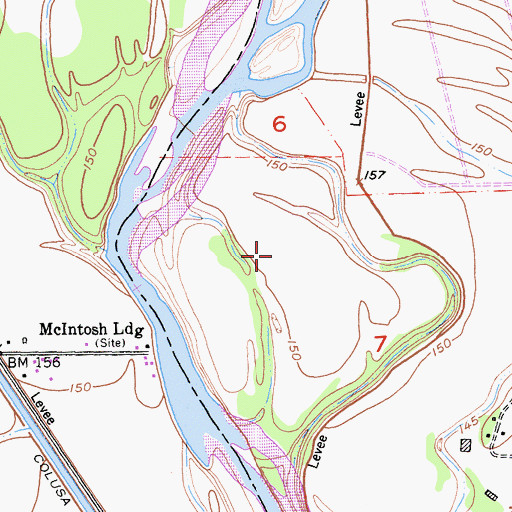 Topographic Map of Emery and Mitchell Island, CA