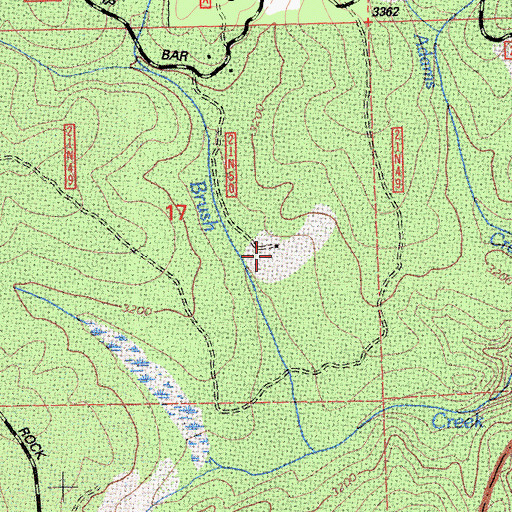 Topographic Map of Hinton Ranch, CA