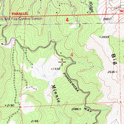 Topographic Map of Jamison Ranch (historical), CA