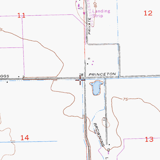Topographic Map of Landlow School (historical), CA