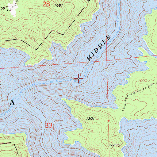 Topographic Map of Rocky Bar, CA