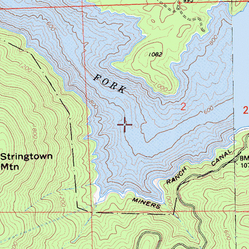 Topographic Map of Stringtown Bar, CA
