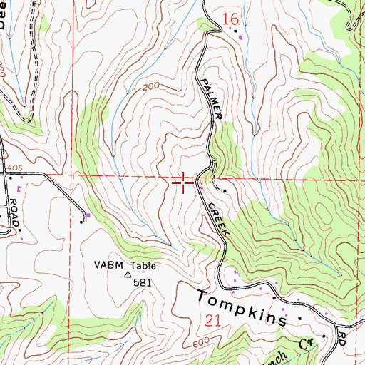Topographic Map of Banner School (historical), CA