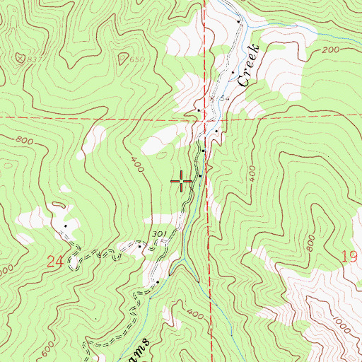 Topographic Map of Williams Creek School (historical), CA