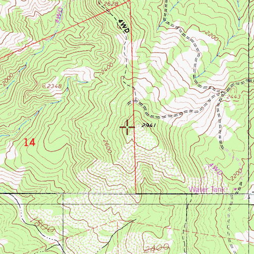 Topographic Map of Fox Peak, CA