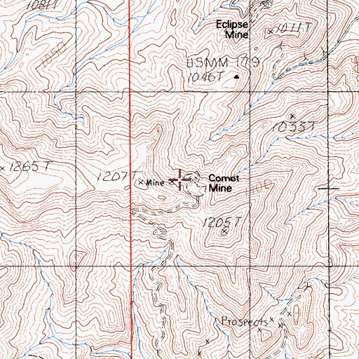 Topographic Map of Comet Mine, CA