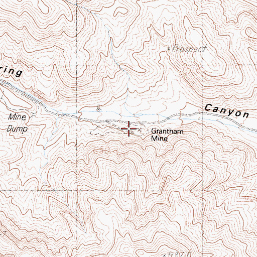 Topographic Map of Grantham Mine, CA