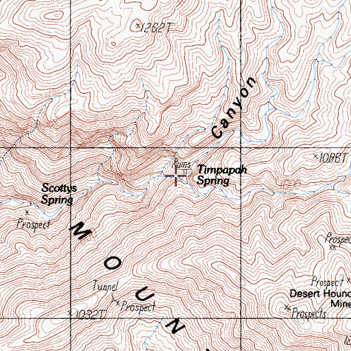 Topographic Map of Timpapah Spring, CA