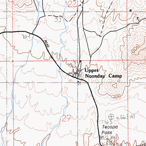Topographic Map of Upper Noonday Camp, CA
