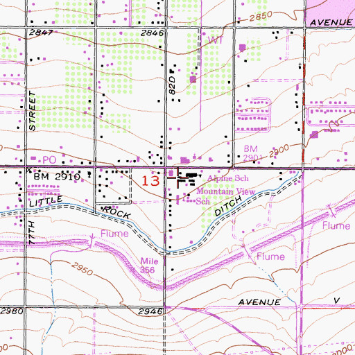 Topographic Map of Alpine Elementary School, CA