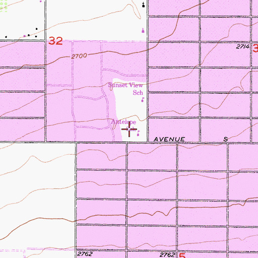 Topographic Map of Antelope Elementary School, CA