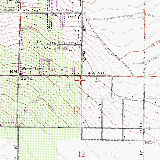 Topographic Map of Belleview School (historical), CA
