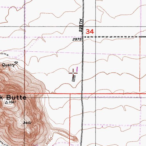 Topographic Map of Brase Ranch (historical), CA