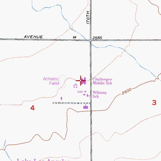 Topographic Map of Challenger Middle School, CA