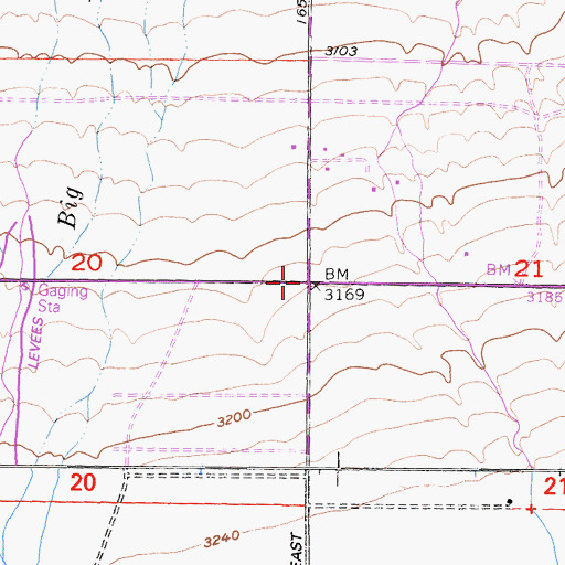 Topographic Map of Desert Relief (historical), CA