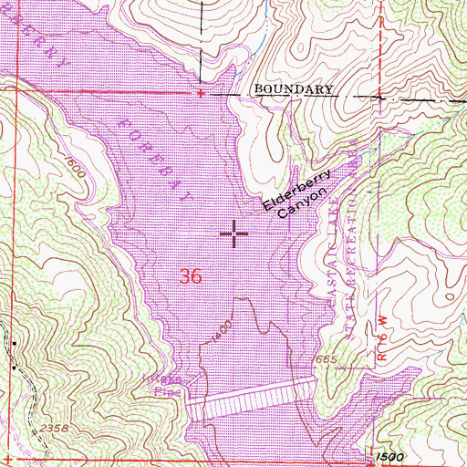 Topographic Map of Elderberry Canyon, CA