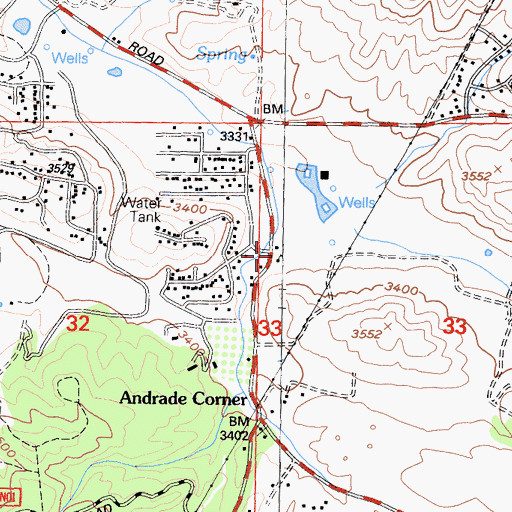 Topographic Map of Elizabeth Lake School (historical), CA