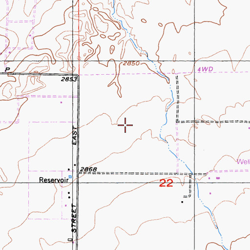 Topographic Map of Hibbard Ranch (historical), CA