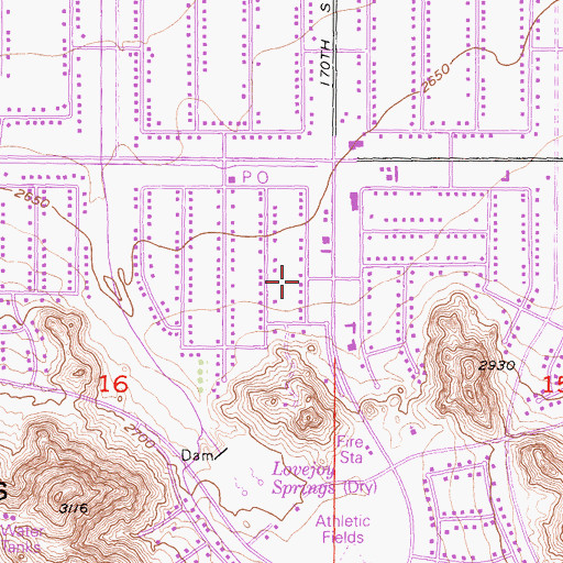 Topographic Map of Lake Los Angeles, CA