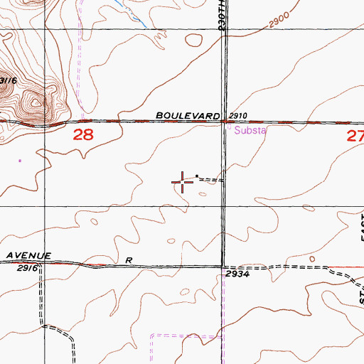 Topographic Map of Vanderburg Ranch, CA