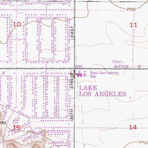 Topographic Map of Vista San Gabriel Elementary School, CA