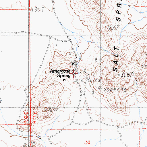 Topographic Map of Amargosa Spring, CA