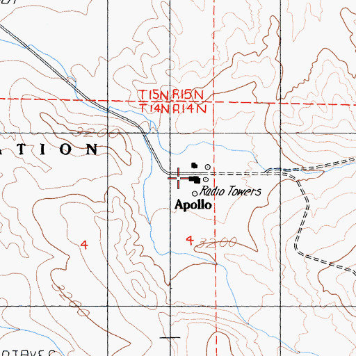 Topographic Map of Apollo, CA
