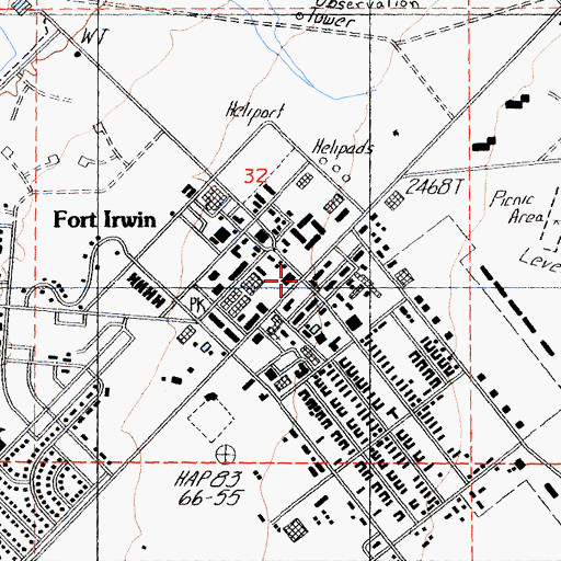 Topographic Map of Fort Irwin, CA