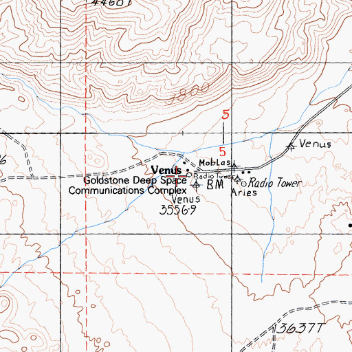 Topographic Map of Goldstone Deep Space Communications Complex, CA