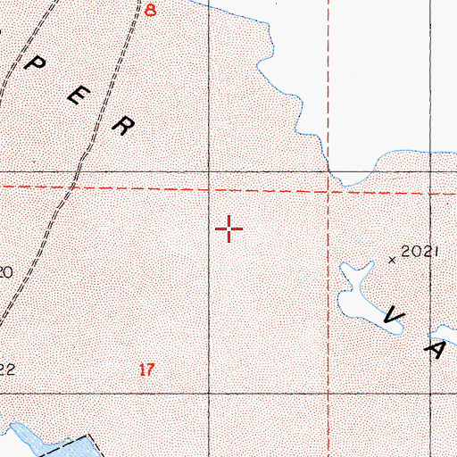Topographic Map of Harper Valley, CA