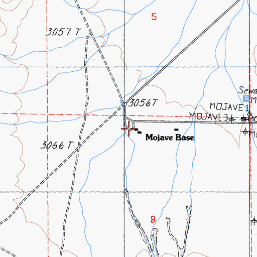 Topographic Map of Mojave Base, CA
