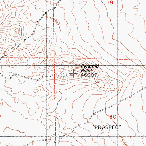 Topographic Map of Pyramid Point, CA