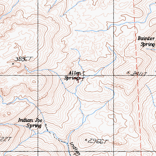 Topographic Map of Allen Spring, CA